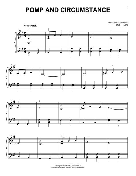 Pomp And Circumstance March No 1 Op 39 Sheet Music Edward Elgar