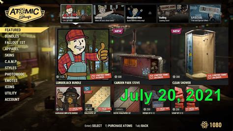 Fallout July Atomic Shop Update Preview Video Youtube