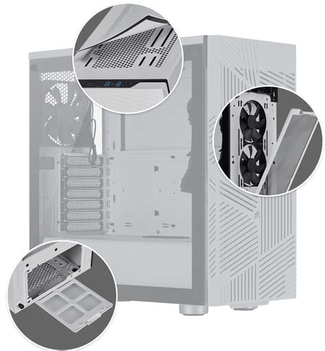 275r Airflow Tempered Glass Mid Tower Gaming Case — White