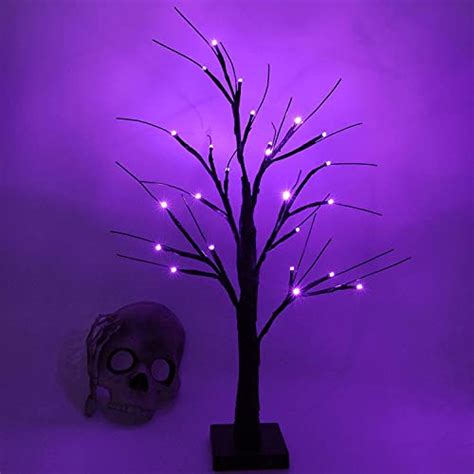 Best Black Halloween Tree With Purple Lights