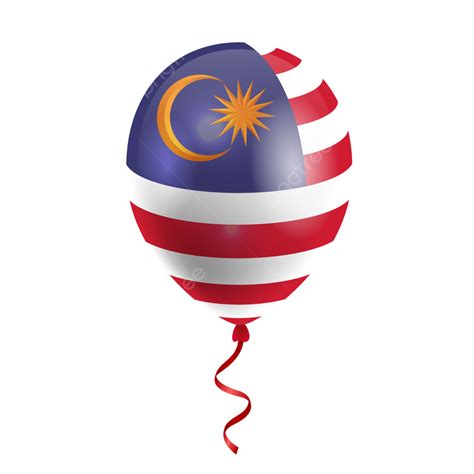 Gambar Balon Bendera Hari Malaysia Terisolasi Latar Belakang Transparan