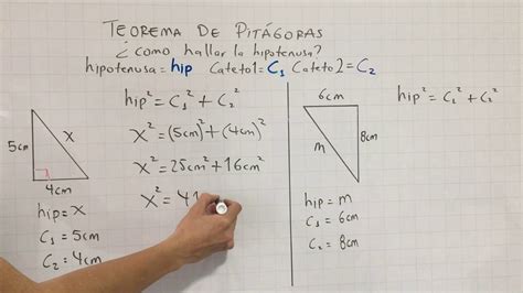 Teorema De Pit Goras Como Hallar La Hipotenusa De Un Tri Ngulo Rect Ngulo Youtube