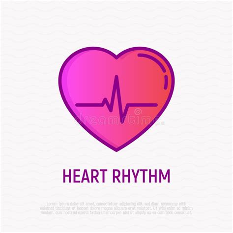 Heart Rhythm Thin Line Icon Modern Vector Illustration Of Ecg Stock