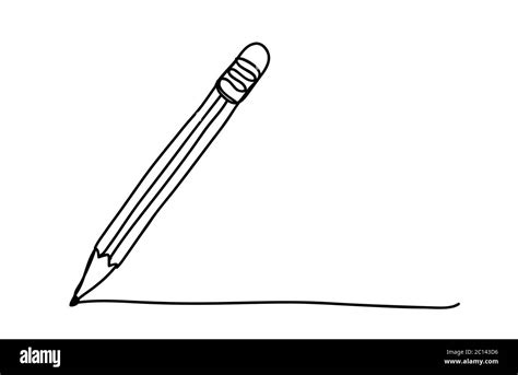 Pencil Sketch Line Drawing Style On White Backgroundvector Design