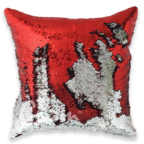 Red And Silver Reversible Sequin Glam Pillow Glam Pillows