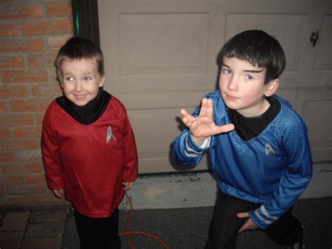 My Sons Cosplaying Spock And Scotty Rstartrek