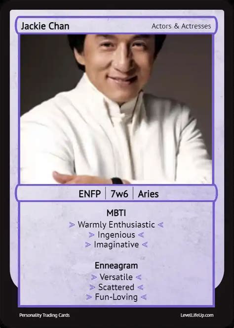 Jackie Chan Enneagram And Mbti Personality Type Level Life Up