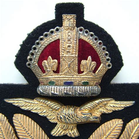 Raf Officer Rank Service Dress Cap Badge In Ww2 Raf Insignia