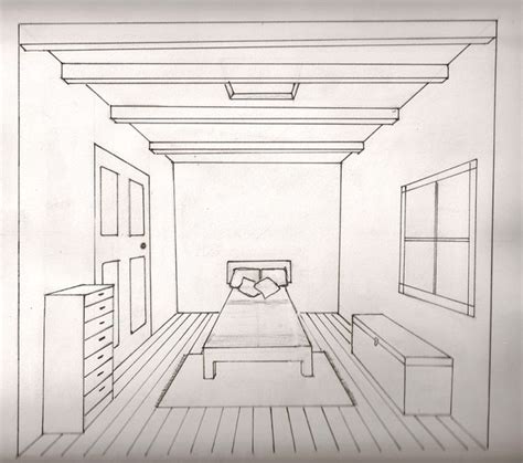 Drawing Of A Room In One Point Perspective Warehouse Of Ideas