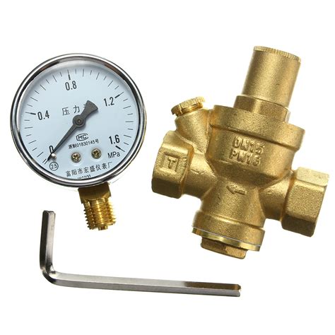 Dn15 12inch Bspp Brass Water Pressure Reducing Valve With Gauge Flow