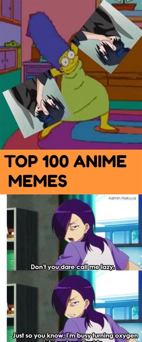 an image of cartoon characters with caption that reads top 100 anime memes