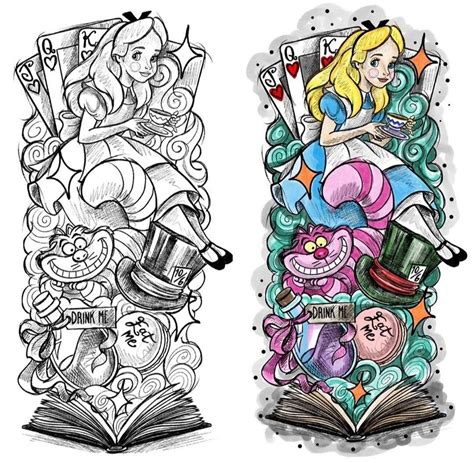 Cartoon Tattoos Anime Tattoos Cartoon Drawings Art Drawings Alice