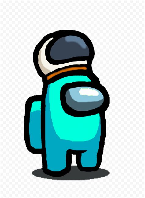 Hd Cyan Among Us Character With Astronaut Helmet Png Citypng