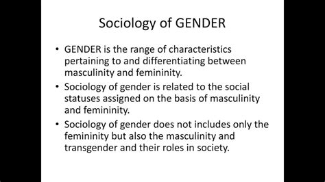 Sociology Of Gender Youtube