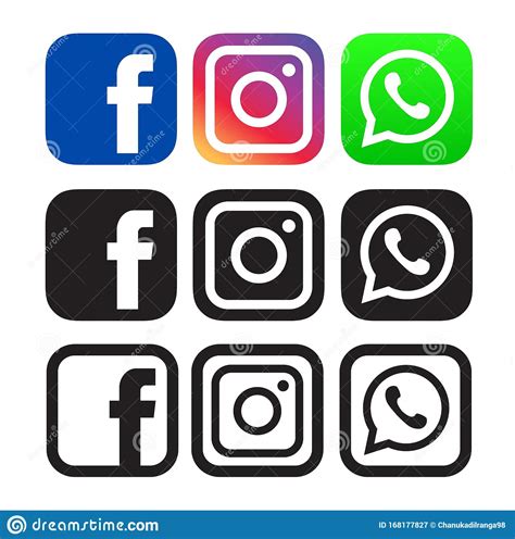 Facebookinstagram And Whatsapp Logos Editorial Photography