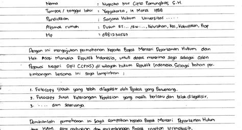 4 contoh daftar riwayat hidup untuk melamar kerja sederhana terbaru. Contoh Surat Lamaran Kerja Tulis Pabrik Sederhana - Contoh ...