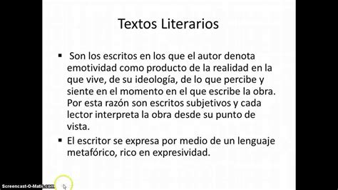 Textos Literarios Youtube