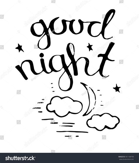 Good Night Quote Hand Drawn Illustration Stock Vector Royalty Free