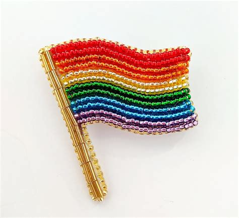Subtle Pride Lgbtq Flag Brooch Progress Pride Flag Pin Gay Etsy