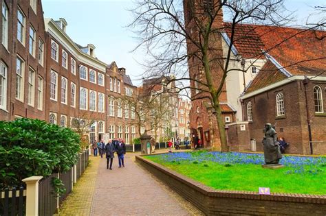 Begijnhof Courtyard And People In Amsterdam Netherlands Editorial