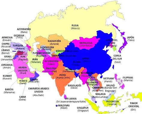 Mapa De Asia Sus Ciudades Y Capitales Su Historia Demografia Y Otosection