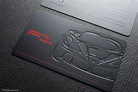 Luxury Automotive Metal Business Card With Spot Color F1 Autogroup