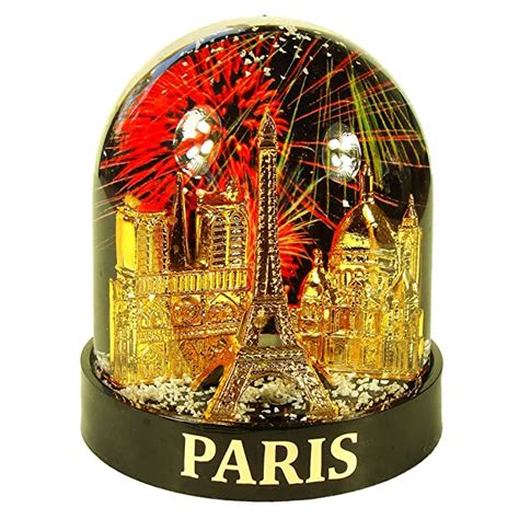 Souvenirs Of France Luxury Paris Fireworks Snow Globe With T