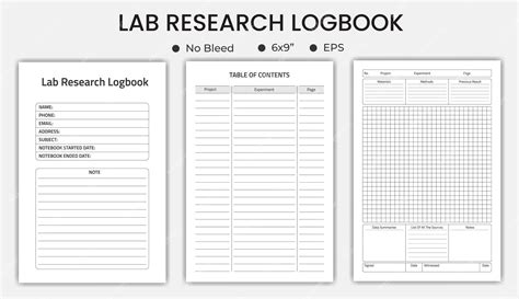 Premium Vector Lab Research Logbook Or Notebook Low Content Kdp Planner
