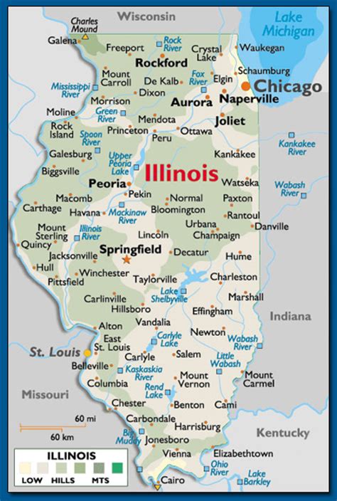 Illinois Map By Cities And Towns
