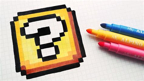 Pixel facile 123vid modern home. Handmade Pixel Art - How To Draw a Super Mario Block # ...