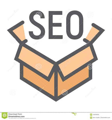 Seo Package Filled Outline Icon Seo Development Stock Vector