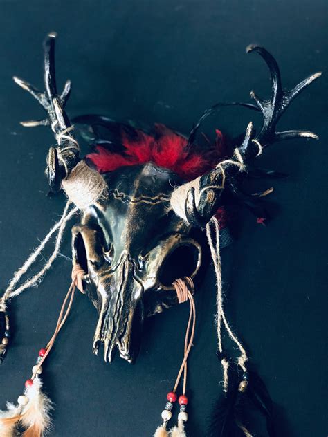 Deer Skull Mask Halloween Ritual Headdress Samhain Festival Etsy