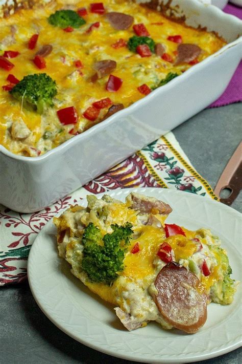 Free carb counter and keto diet tracker for the low carb and ketogenic diet. LOW CARB SMOKED SAUSAGE BROCCOLI CASSEROLE • Holistic Yum