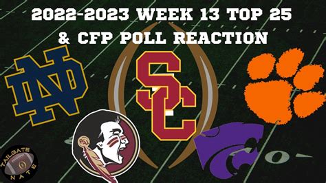 2022 2023 College Football Week 13 Top 25 Poll And Cfp Committee Rankings