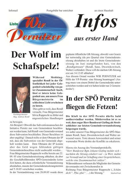 Der Wolf Im Schafspelz Wir Pernitzer