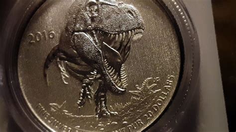 canada 20 for 20 silver 2016 tyrannosaurus rex coin in 4k youtube