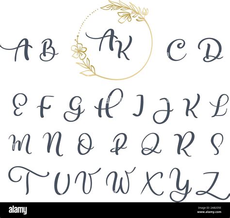 Handwritten Calligraphy Monogram Alphabet Cursive Font With Flourishes
