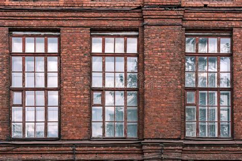 Brick Wall With Windows Stock Image Image Of Material 117904909