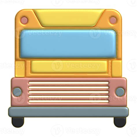 3d Icon Of Yellow School Bus Front View Illustration 29128598 Png