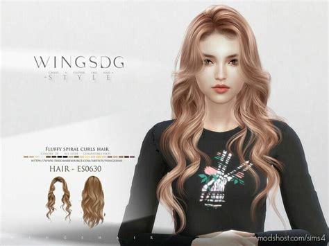 Wings Fluffy Spiral Curls Hair Es0630 Sims 4 Mod Modshost