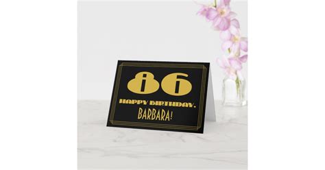 86th Birthday Name Art Deco Inspired Look 86 Card Zazzle
