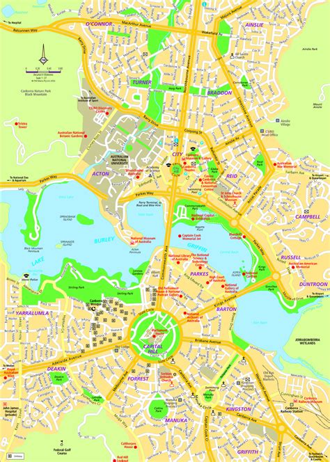 Canberra Street Map Canberra Australia Mappery