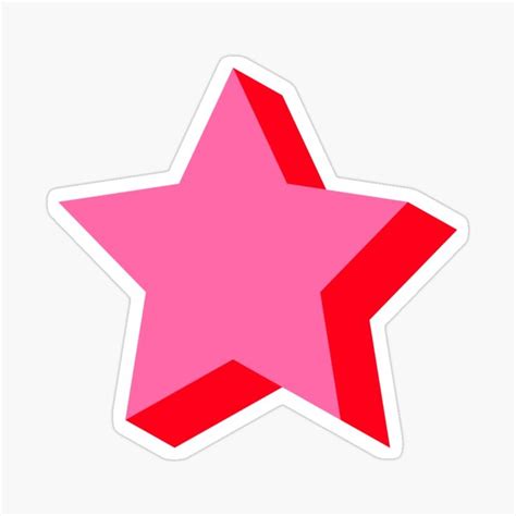 A Pink Star Sticker On A White Background