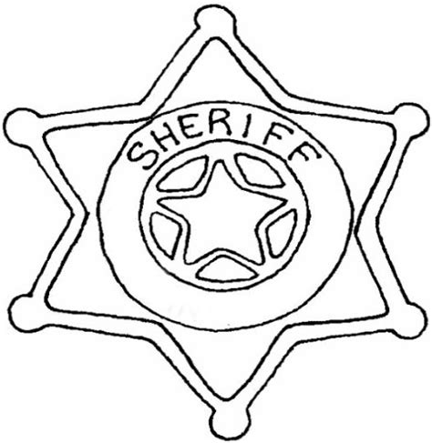 Western Sheriff Badge Coloring Page Coloring Pages