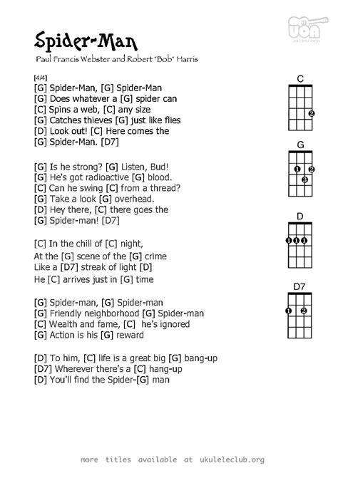 #spidermannowayhome only in movie theaters this christmas. Ukulele chords - Spiderman Theme by Paul Francis Webster ...