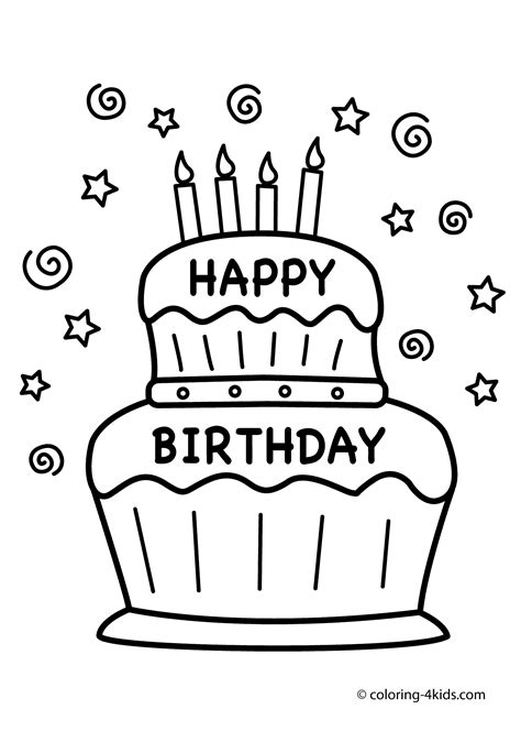 Cake Happy Birthday Party Coloring Pages – nice coloring pages for kids