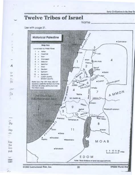 Map 12 Tribes Of Israel