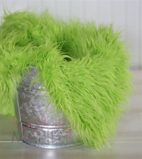 Lime Green Mongolian Faux Fur Rug Nest Photography Photo Prop Etsy
