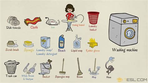 Cleaning Supplies List Of House Cleaning And Laundry Vocabulary 7esl