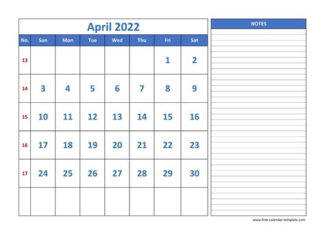 April 2022 Calendar Free Printable Calendar Templates April 2022 Free